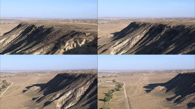 La Prele附近的桌山-鸟瞰图-怀俄明州，匡威县，美国