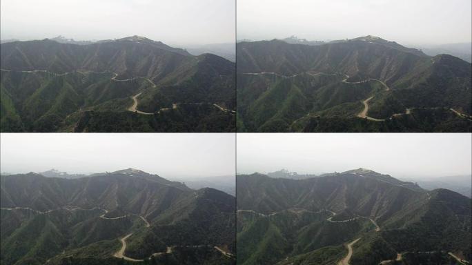 格里芬公园通往好莱坞标志的山丘-鸟瞰图-加利福尼亚州，洛杉矶县，美国