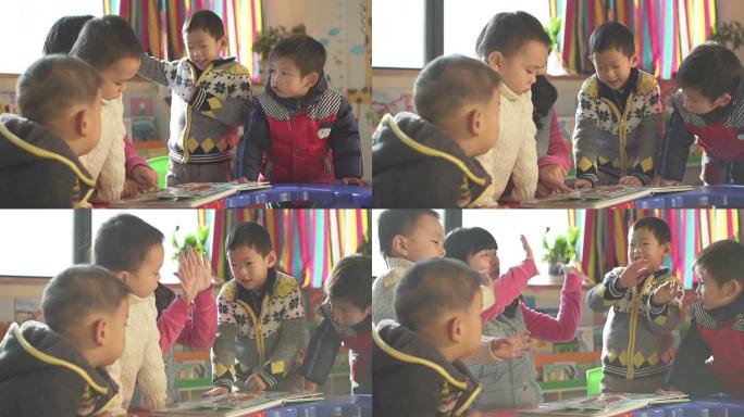 亚洲幼儿教师在教室里教孩子