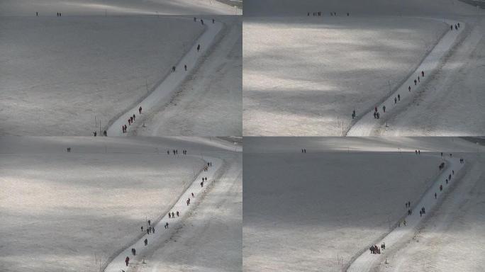 1080p：人们在冰川上徒步旅行1/2