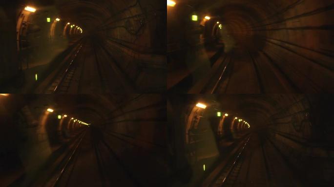 地铁隧道中的移动列车-延时