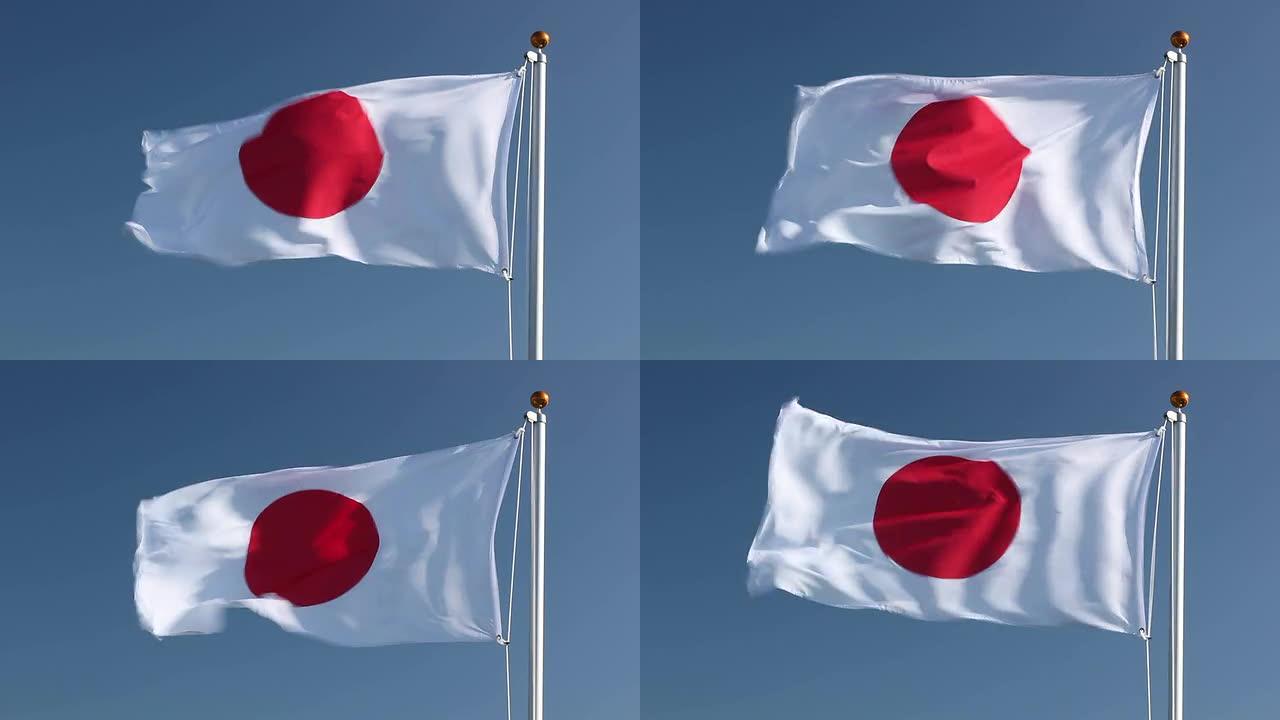 日本国旗在风中飘扬