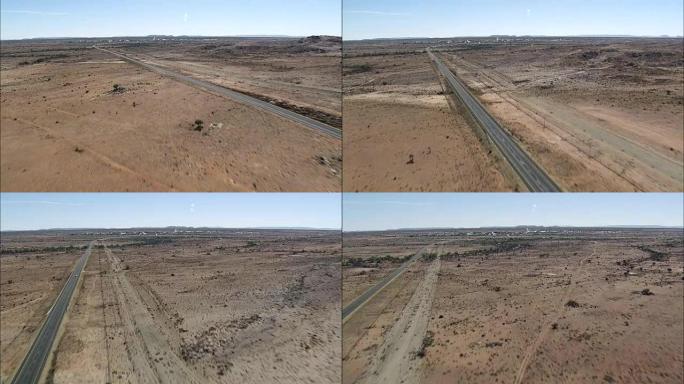 沙漠中的低空道路-鸟瞰图-北开普省，纳马克瓦区市政当局，卡伊-马，南非