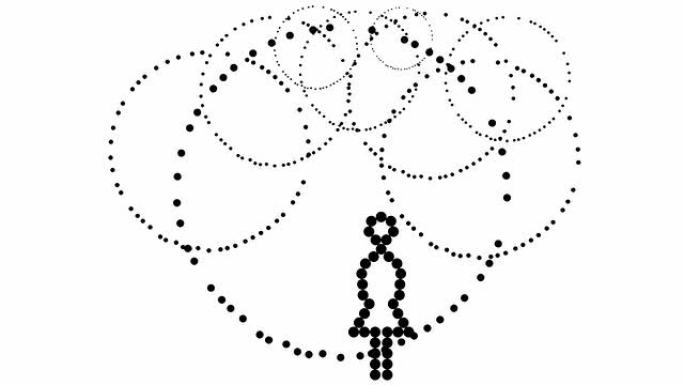 九个UMBRELLAS-女性，纯黑色圆点（过渡）