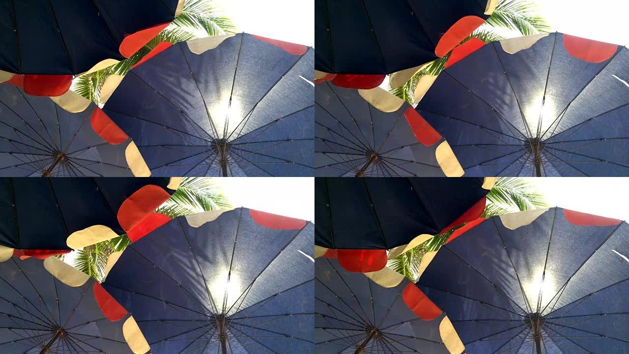 宽松的泰国芭堤雅假日椰子树阴影伞