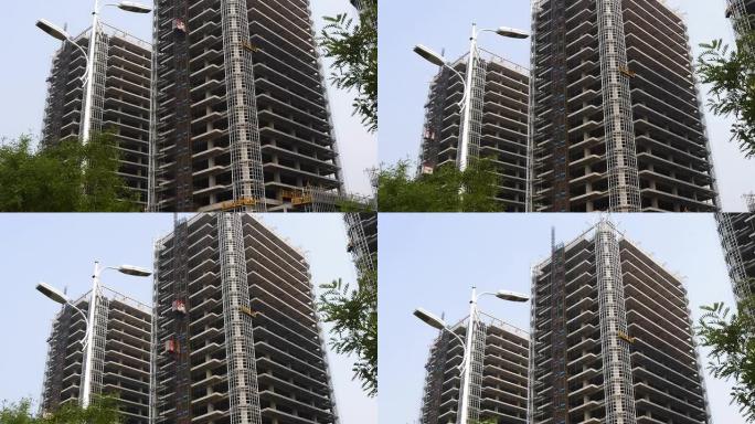 施工现场的时间流逝。