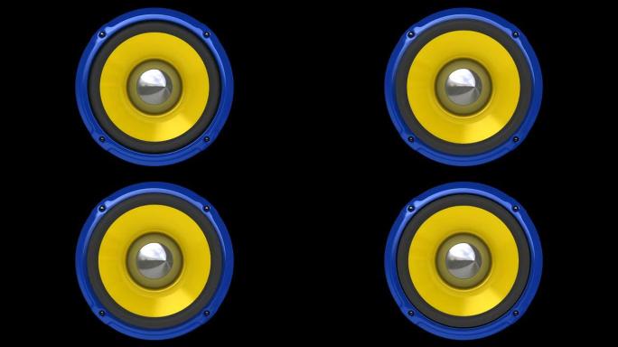 蓝色扬声器（HD、循环/循环、Alpha）