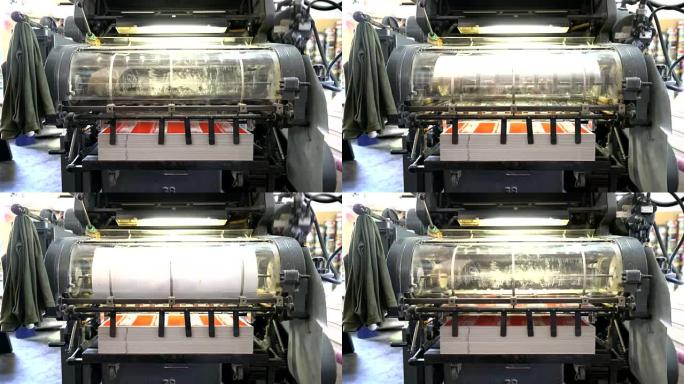 旧印刷机工业设备视频素材机械制造厂