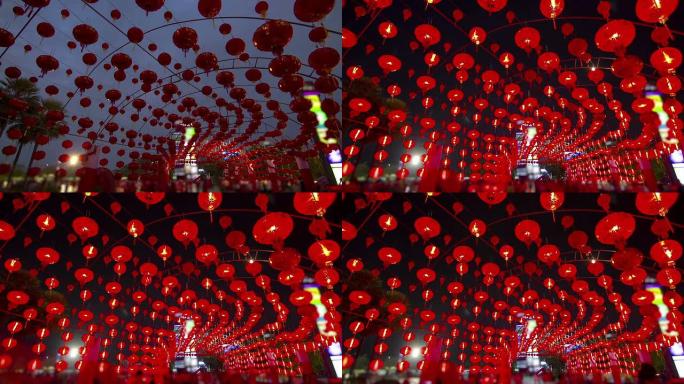 时间流逝：人们在中国新年庆祝活动中欣赏中国灯笼