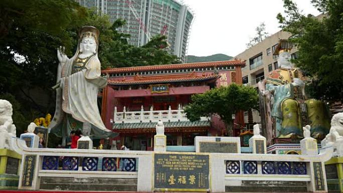 中国香港-2015年10月11日: 位于浅水湾东南端的Kwum Yam道教神社。，香港-天后庙浅水湾