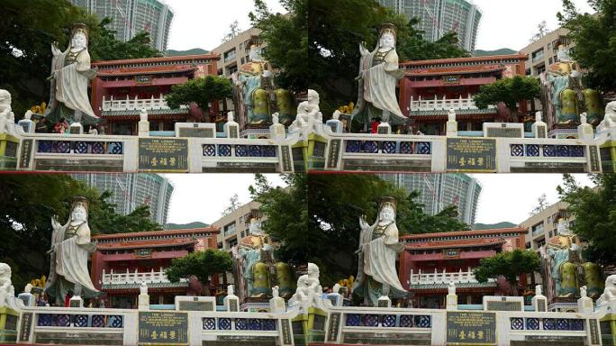 中国香港-2015年10月11日: 位于浅水湾东南端的Kwum Yam道教神社。，香港-天后庙浅水湾