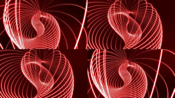 抽象红线抽象粒子扭曲动态波浪线条