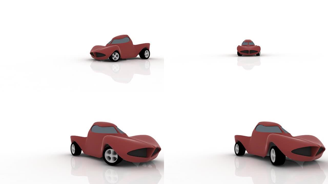 红色汽车动画HD汽车行驶三维mg动画背景