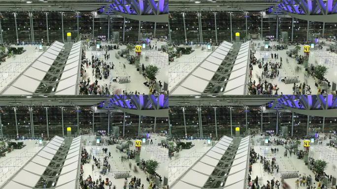 旅客在机场排队办理登机手续