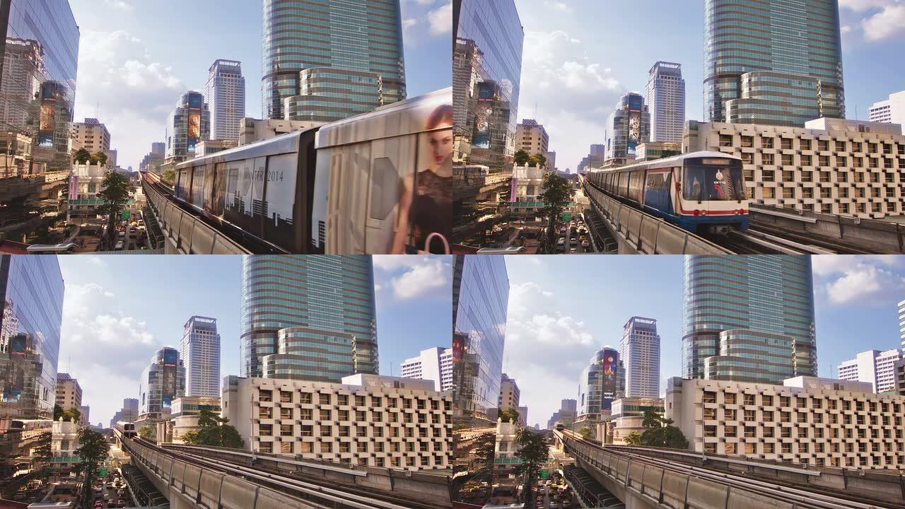 曼谷的天空列车现代都市城市环境城市发展