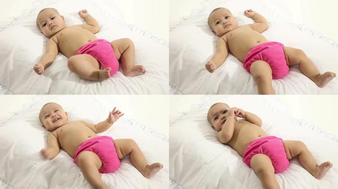 VDO：婴儿躺在床上