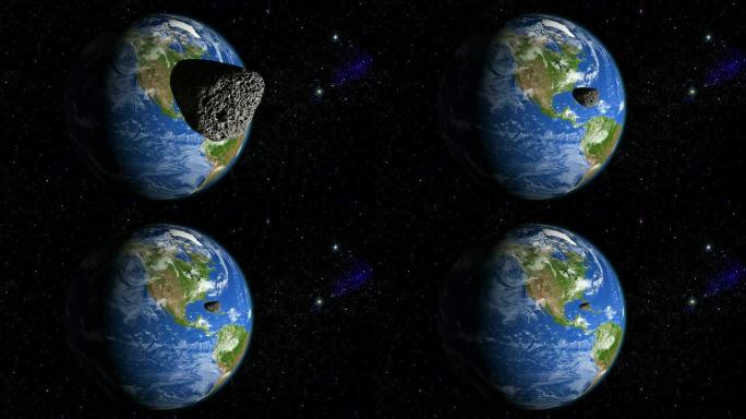 流星向北美移动陨石撞击陨石飞向地球