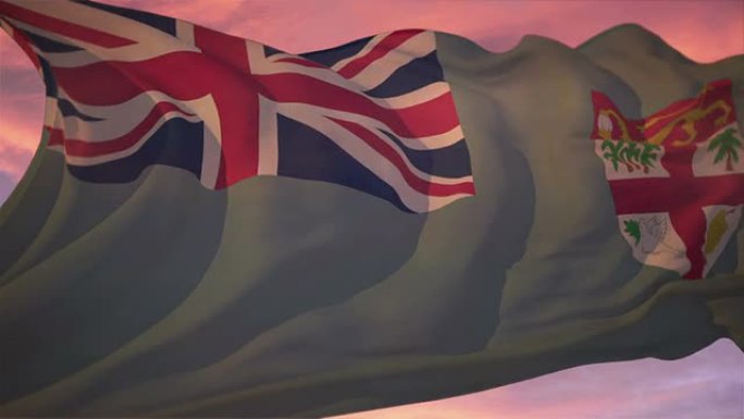 斐济国旗飘动