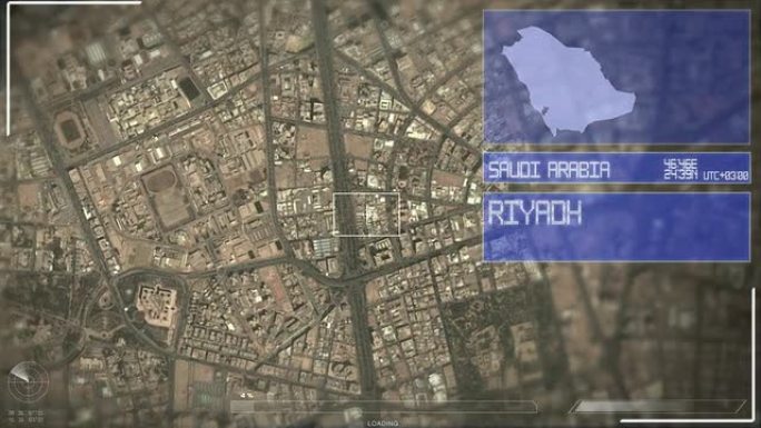 利雅得的未来主义卫星图像视图