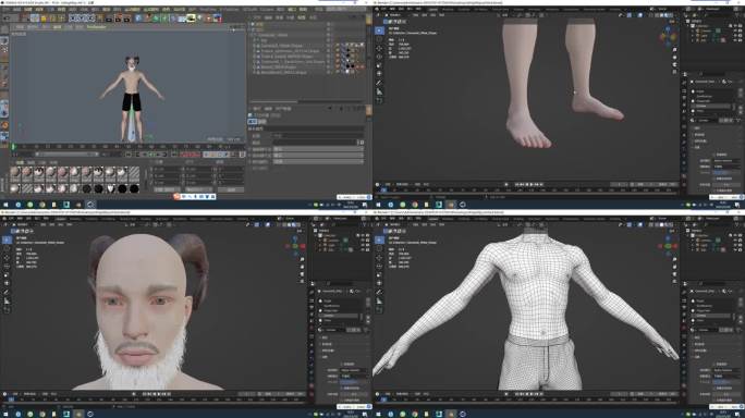 C4D+fbx+blend+max-羊人