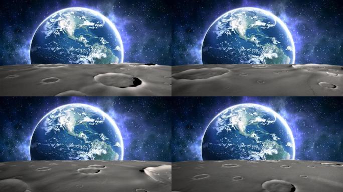 从月球上看地球素材