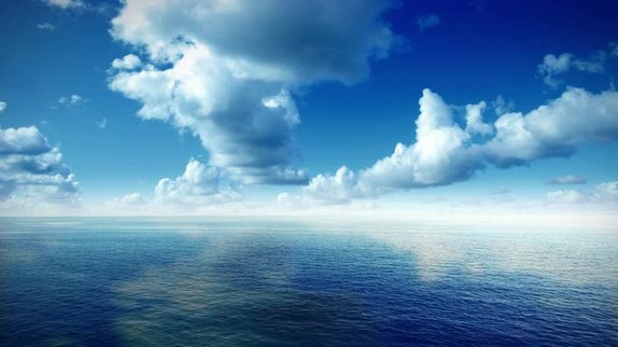 海洋和云层的鸟瞰图