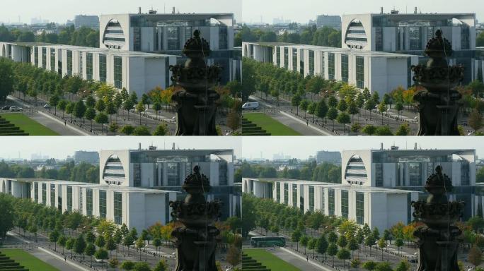 德国总理府（Bundeskanzleramt）在柏林（4K/UHD到HD）。