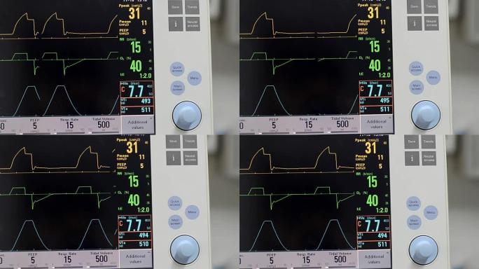 呼吸机屏幕数据心电图医院检测仪