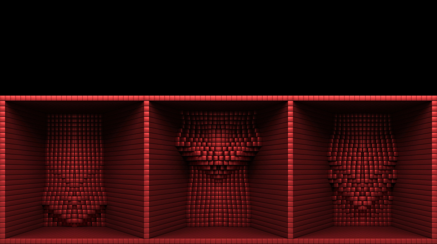 【裸眼3D】艺术红色方块韵律立体凹凸盒子