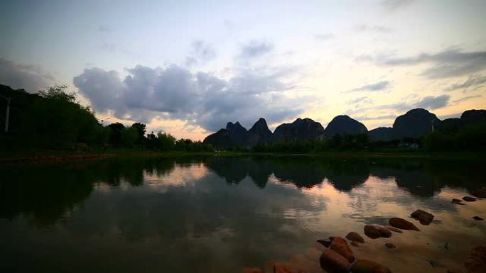 早上的漓江，桂林早上的漓江桂林