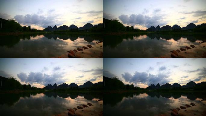 早上的漓江，桂林早上的漓江桂林