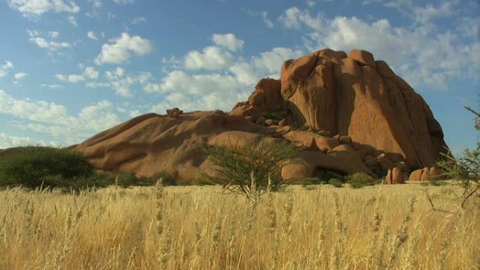 纳米比亚的石头山巨石堆野外自然环境