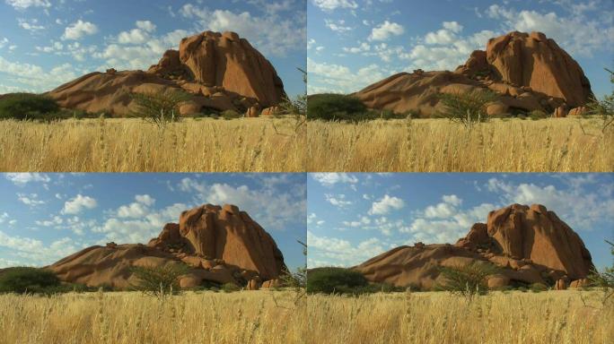纳米比亚的石头山巨石堆野外自然环境