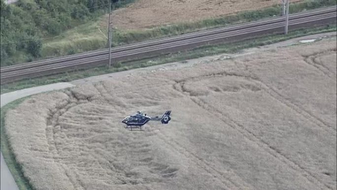 警察直升机-鸟瞰图-萨克森-安哈尔特，直升机拍摄，空中视频，cineflex，建立镜头，德国