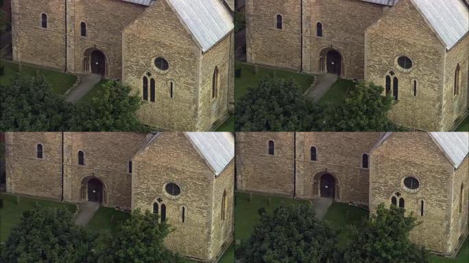 英国西林赛区林肯郡英格兰斯托的圣玛丽教堂-鸟瞰图