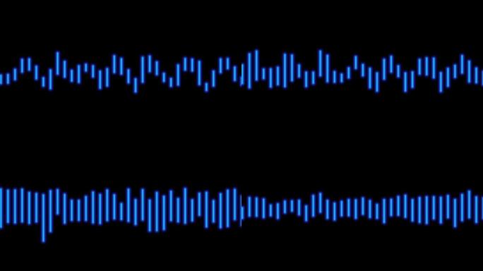 音频频谱波形蓝色竖线波纹变化高低起伏
