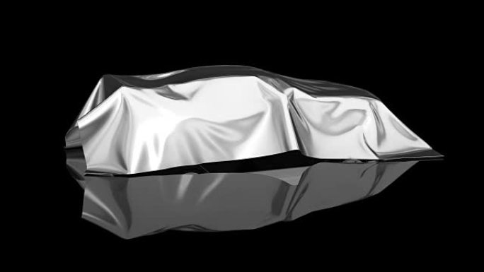一张床单下豪华车的3D动画