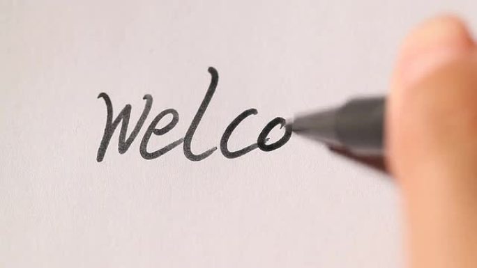 手写“欢迎”