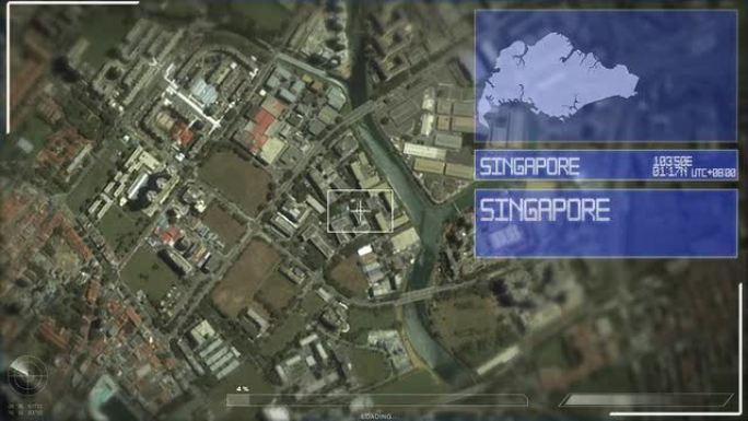 新加坡未来主义卫星图像视图