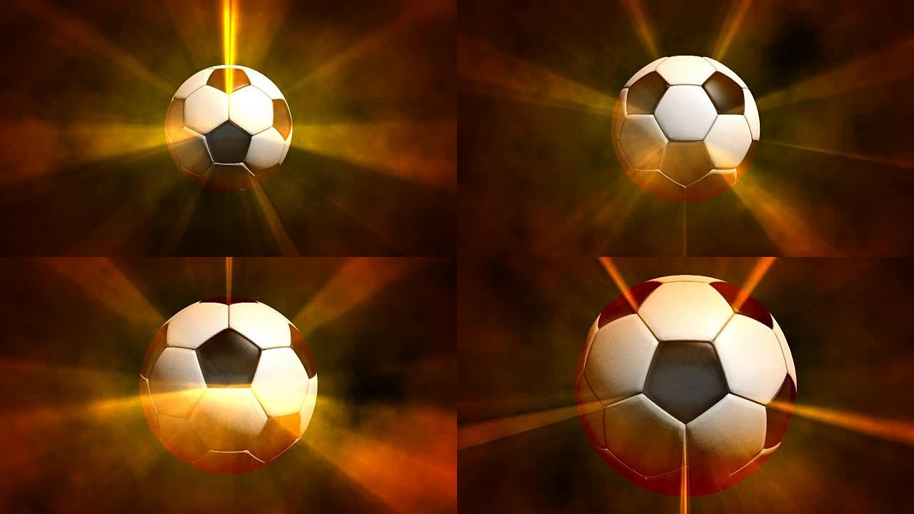 足球3D足球足球旋转足球光芒