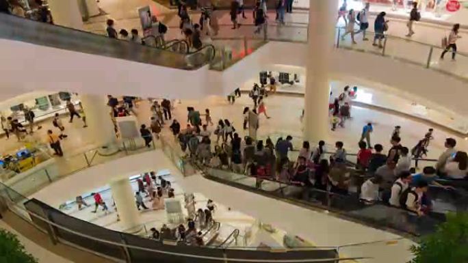 高清延时: 购物中心的行人