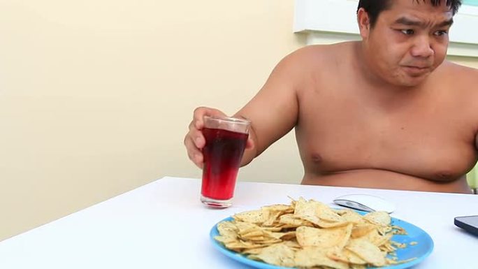 吃胖子上网打游戏垃圾食品