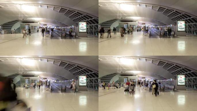延时4K: 机场出发登机口的旅客人群