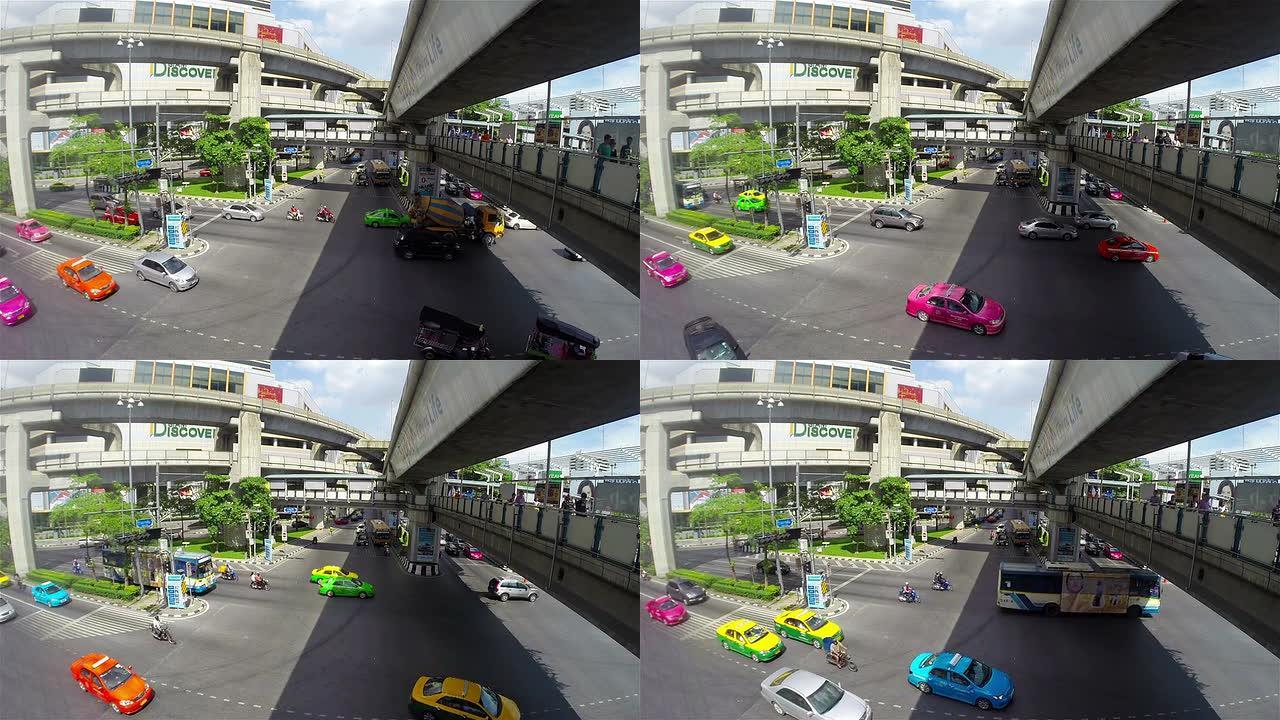 曼谷十字路口交通繁忙