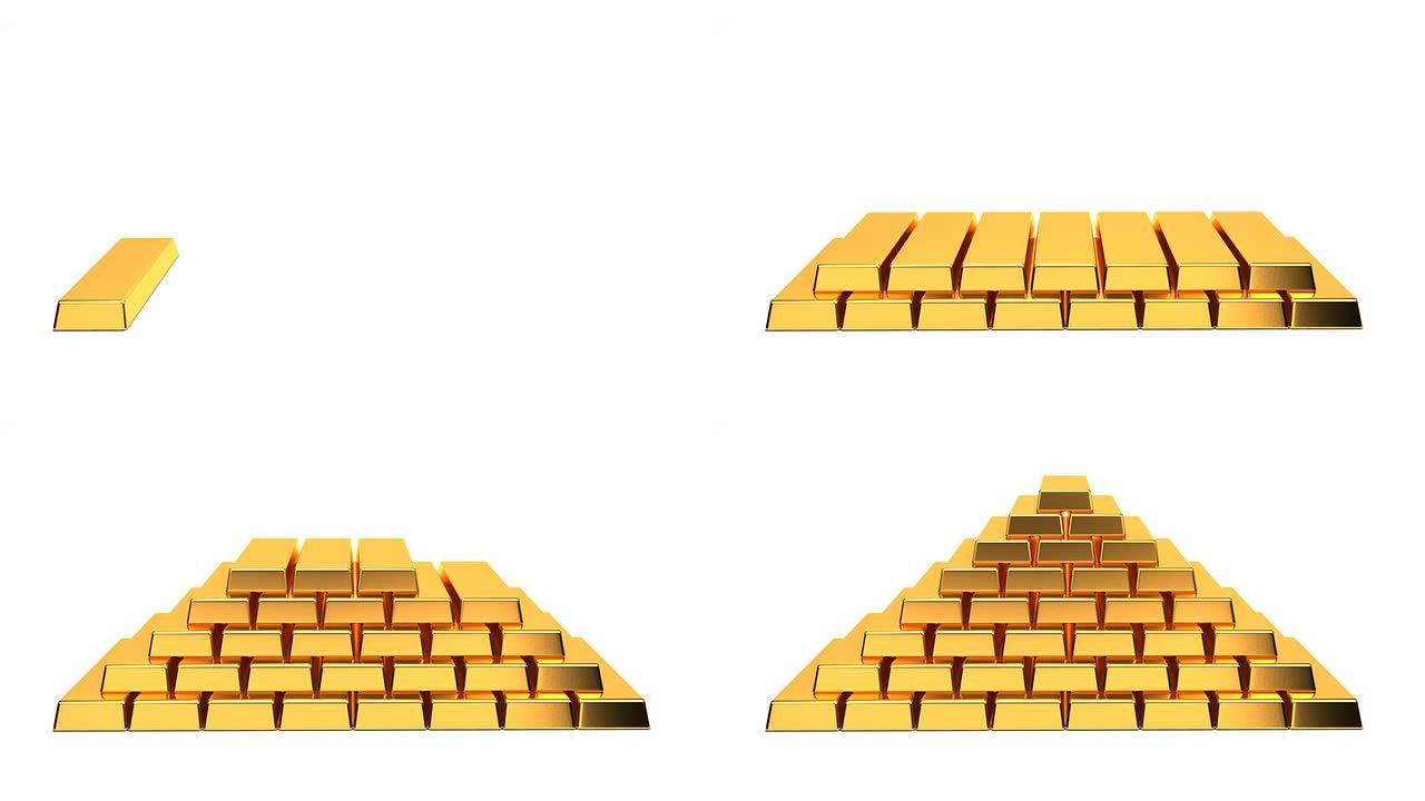 金条，延时金条堆积金子堆积金子山