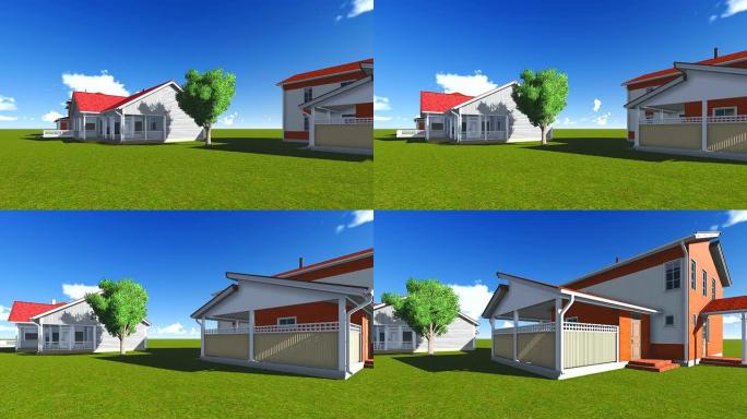 美国新房3D模型设计方案C4D