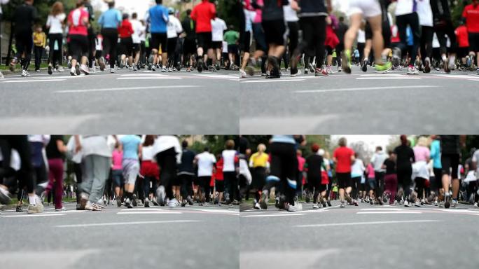 高清: 马拉松跑步
