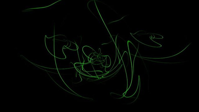 绿色抽象线条抽象粒子扭曲动态波浪线条
