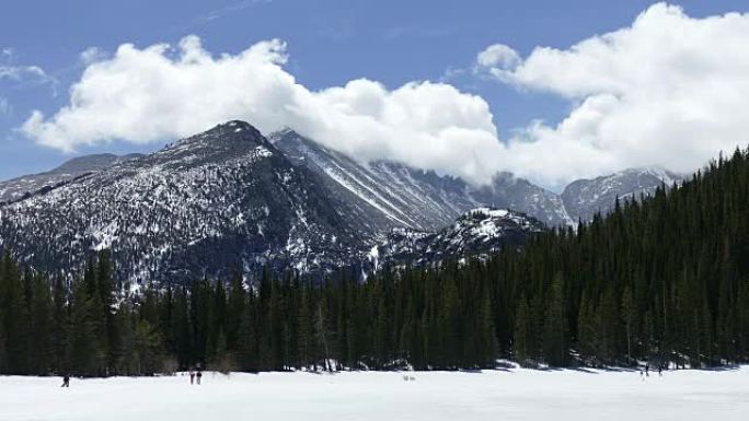 冰冷的熊湖朗斯峰落基山国家公园科罗拉多州