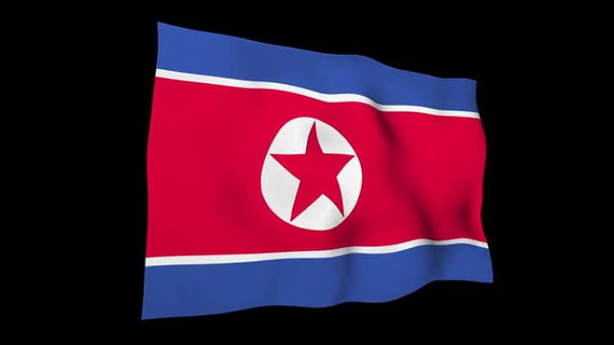 朝鲜旗帜飞扬通道三维动画